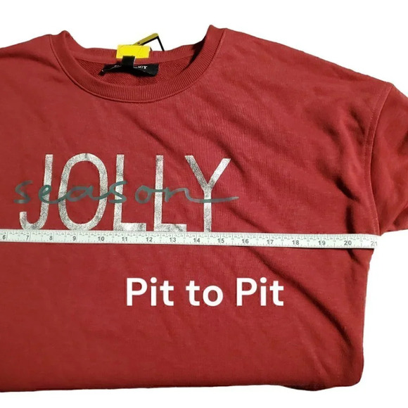 Ellen Tracy | Women's Jolly Crewneck Sweatshirt | Red | NWT - Picture 4 of 6